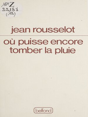 cover image of Où puisse encore tomber la pluie